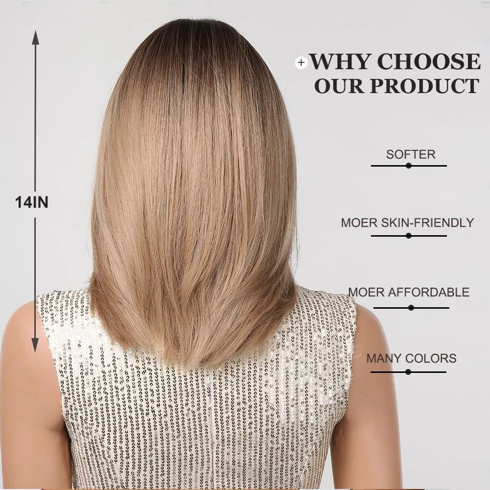 Женский короткий прямой парик-каре «Ombre Blonde Bob» от Esmee Esmee, 2-Ombre Blonde — фото 4