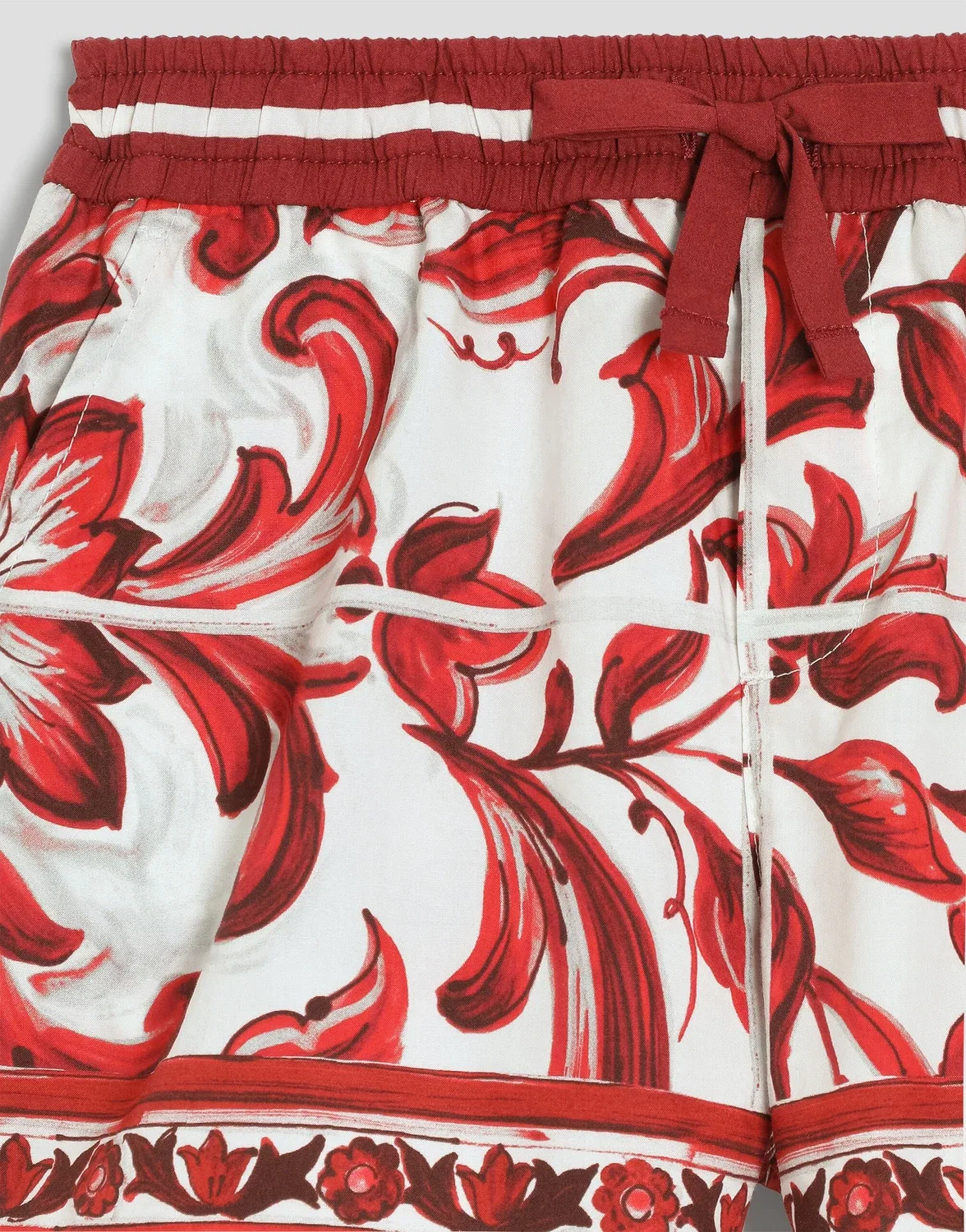 Шорты-бермуды из поплина с принтом «Майолика» Dolce & Gabbana, бежевый — фото 4