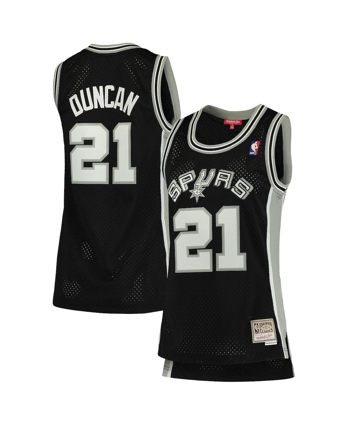

Женская черная майка Тима Дункана San Antonio Spurs 1998-99 Hardwood Classics Swingman Mitchell & Ness, черный