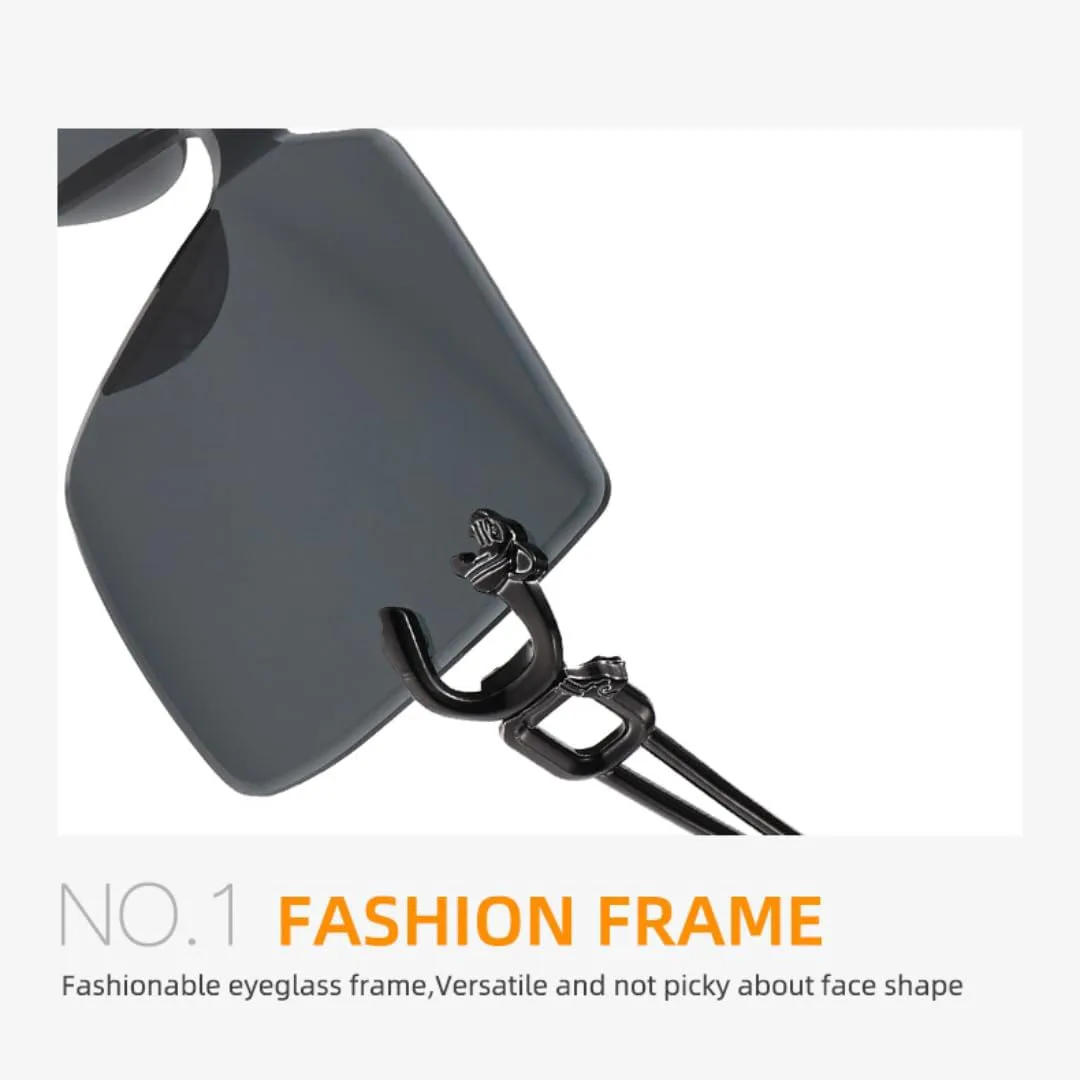 

Очки без оправы с леопардовым принтом для женщин и мужчин, роскошные металлические, большого размера, с декоративным эффектом, для путешествий и вождения TVTBBVV, C7