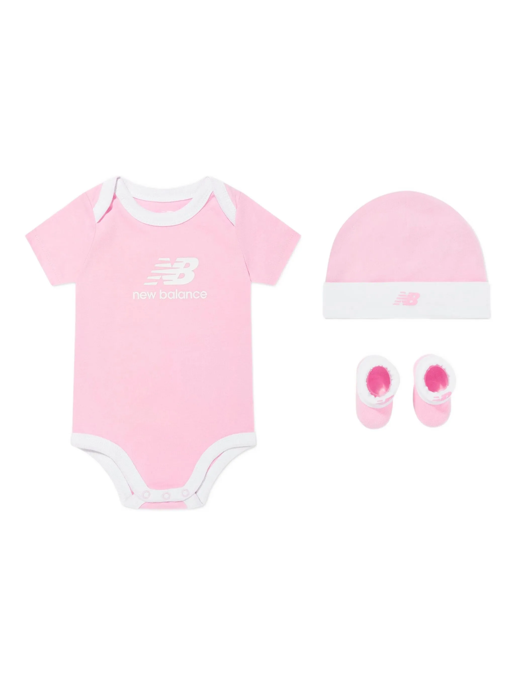

Комплект из боди и нагрудника с логотипом New Balance Kids, розовый