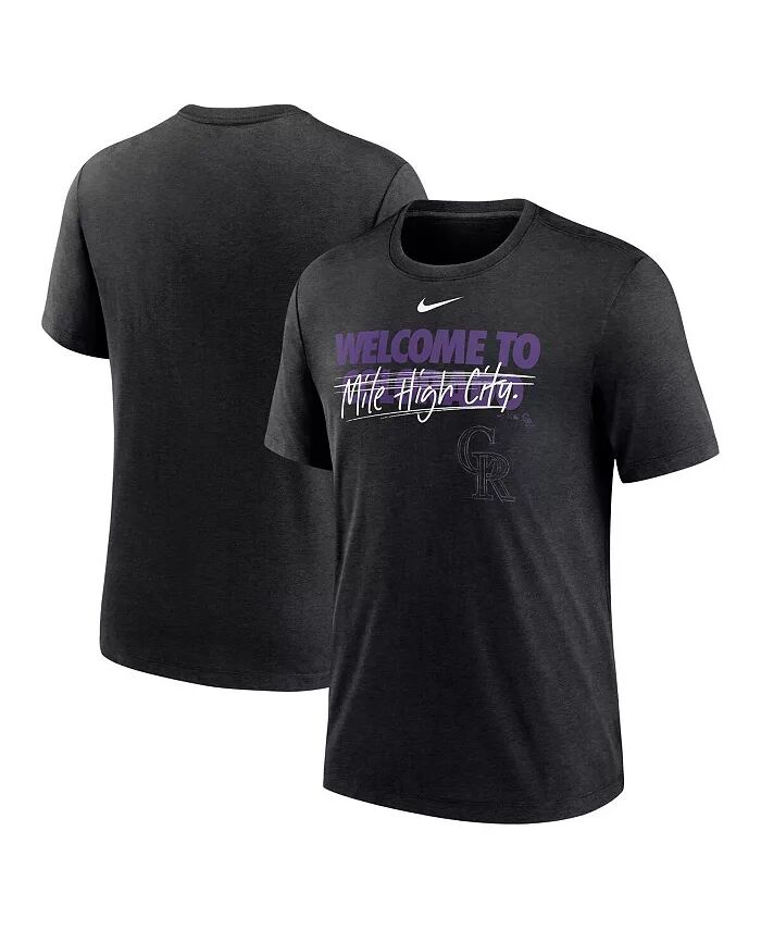 

Футболка мужская Heather Black Colorado Rockies Home Spin Tri-Blend Nike