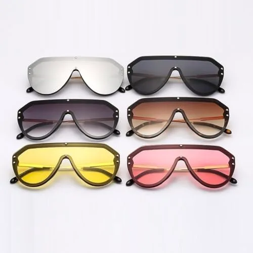 

Модные солнцезащитные очки большого размера для женщин, винтажные квадратные солнцезащитные очки для мужчин, зеркальные очки для вождения MTZJH, Blue1388