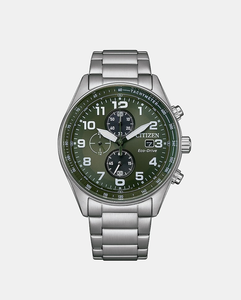 

Of Collection CA0770-72X Eco-Drive Мужские часы из стали с хронографом Citizen, серебро