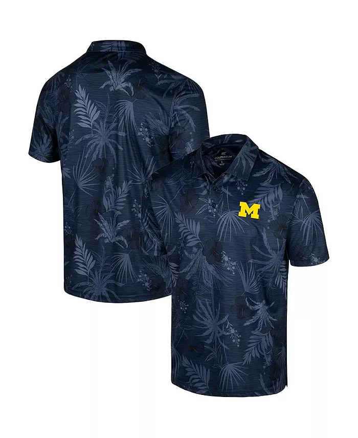 

Мужская поло Michigan Wolverines с пальмами больших размеров, цвет navy Colosseum
