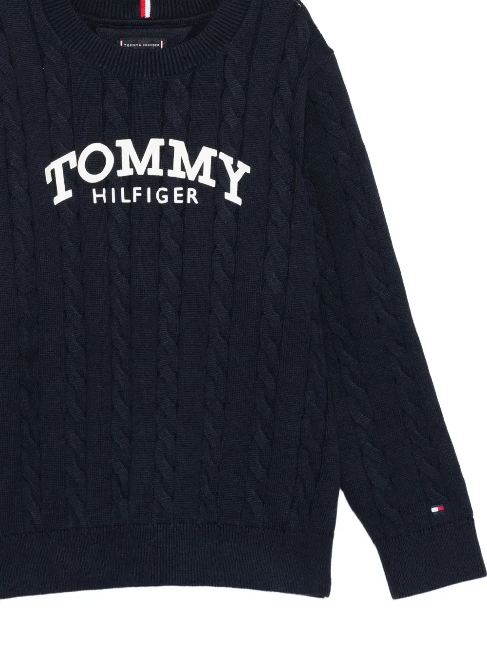 Свитер с круглым вырезом и логотипом Tommy Hilfiger Junior, синий — фото 3