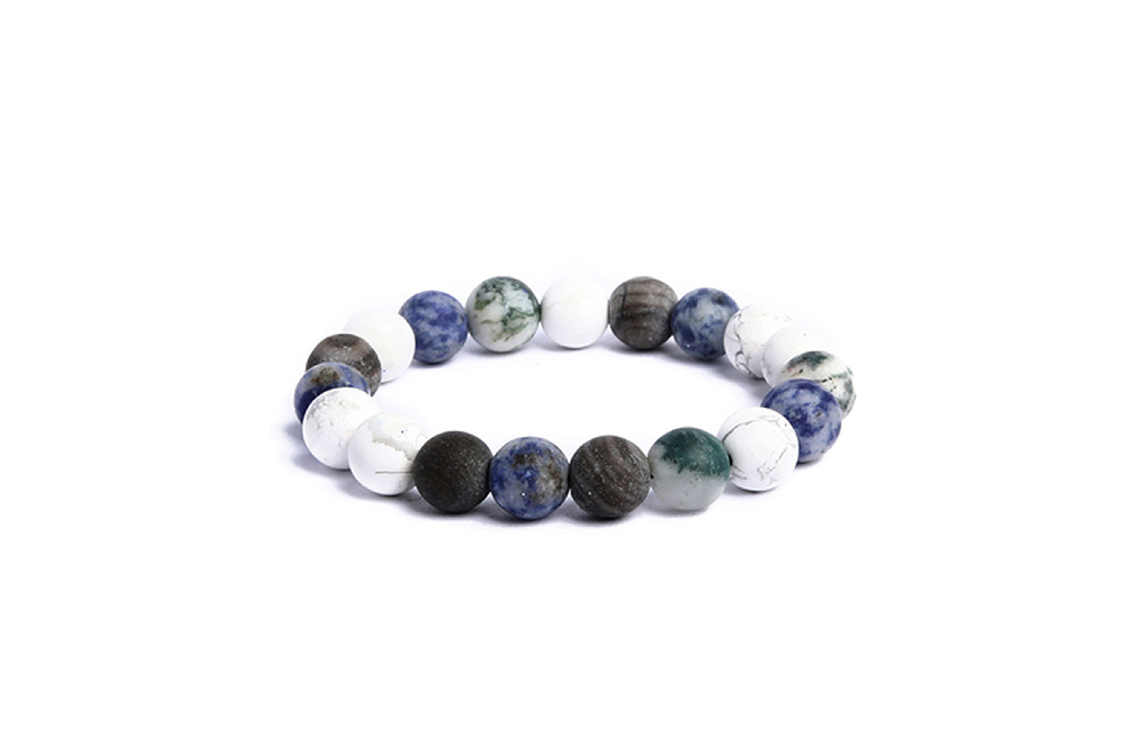 

SHARK BABY Белый бирюзовый синтетический нефритовый браслет Unisex