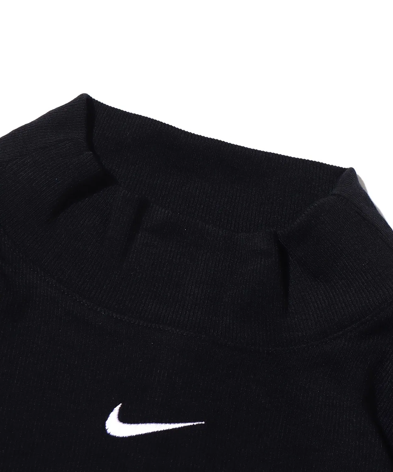 Женский топ Nike NSW Essential Rib Mock LS, чёрный — фото 3