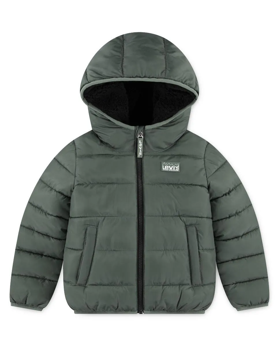 

Стеганая куртка средней плотности с подкладкой Sherpa для мальчика Levi's, зеленый