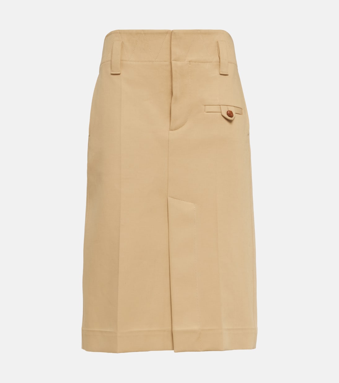 

Хлопковая юбка-карандаш из парусины Bottega Veneta, Pale Oak