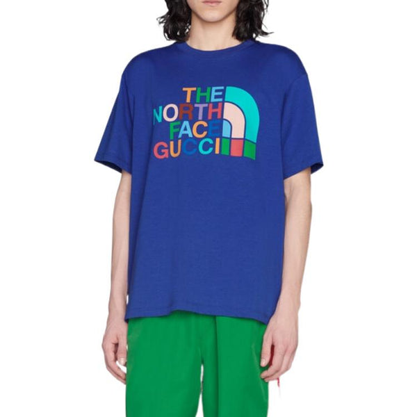 Футболка x the north face t-shirt 'blue multi-color' Gucci, синий — фото 3