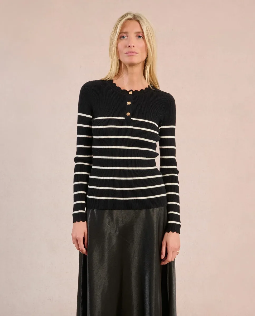 

Женский джемпер с длинным рукавом в полоску Molly Bracken, черный