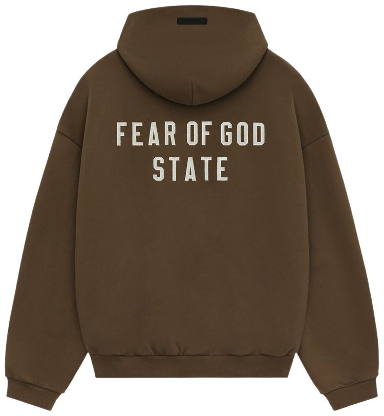 Худи Fear of God Essentials Fleece Full Zip Hoodie 'Brown', коричневый — фото 2