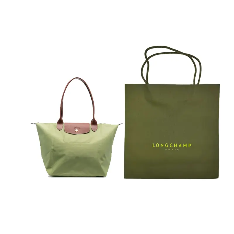

LONGCHAMP Сумка Le Pliage Canvas с кожаной деталью в виде пельменя Женская оливково-зеленая
