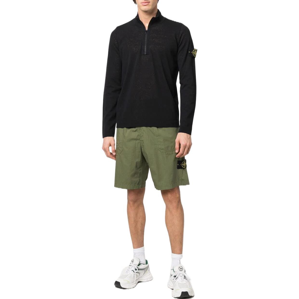 Повседневные шорты мужские зеленые Stone Island, зеленый — фото 2