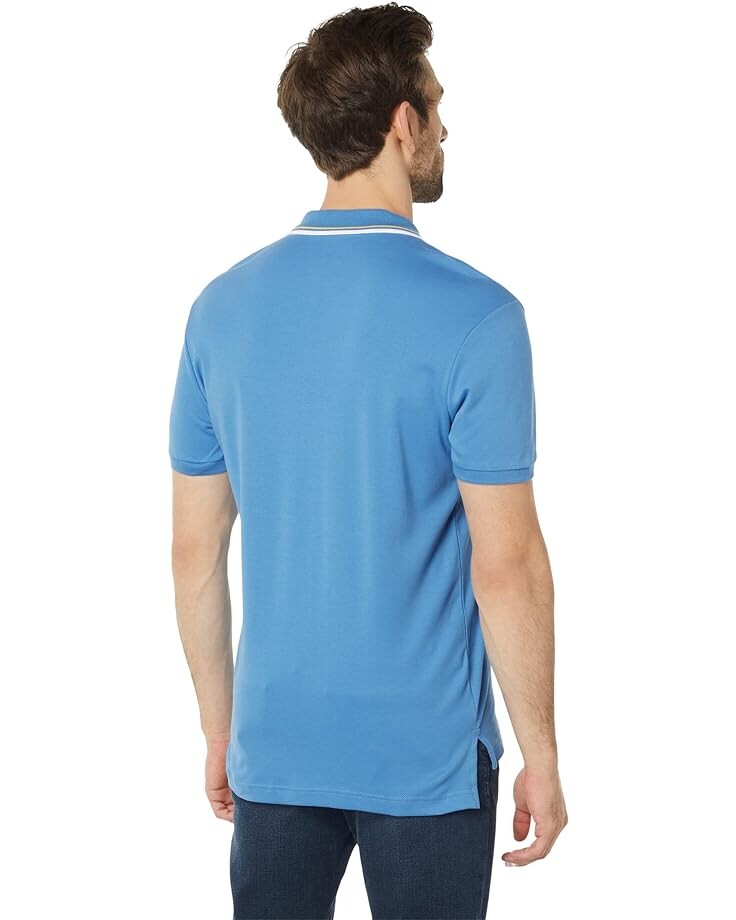 

Поло U.S. POLO ASSN. Slim Fit Tipped Interlock Knit Polo, цвет Super Sonic Blue