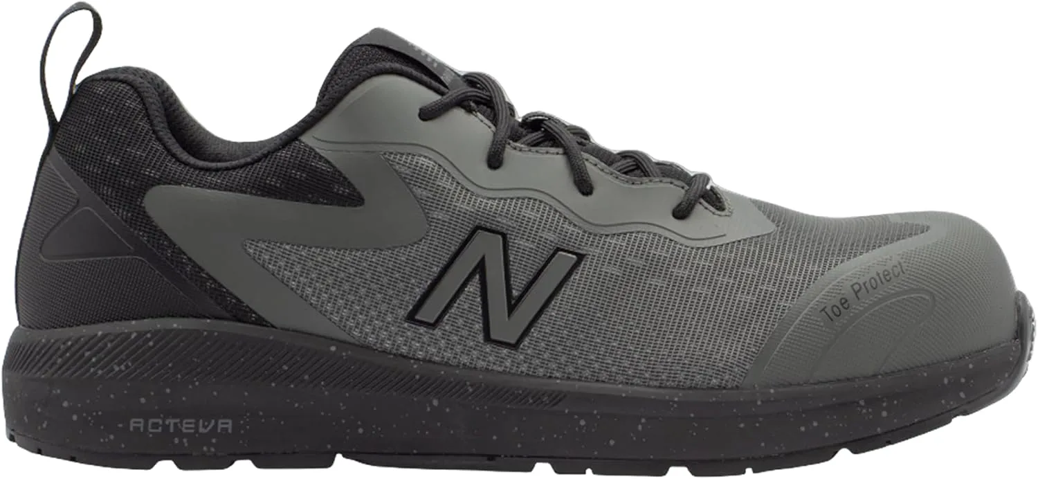 Мужские рабочие ботинки New Balance с композитным носком - противоскользящие, защищают от электричества, устойчивы к проколам - для промышленности и строительства, серый/черный — фото 3
