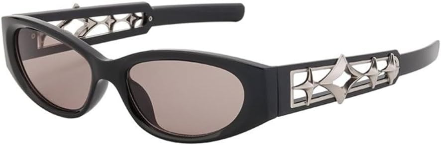 

Модные солнцезащитные очки «кошачий глаз» для женщин, роскошные солнцезащитные очки в маленькой оправе в форме звезды для мужчин, прямоугольные солнцезащитные очки TYUVIVO, C2blackbrown