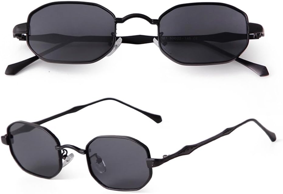 

Прямоугольные маленькие солнцезащитные очки для женщин и мужчин в стиле ретро, ​​винтаж, с металлической оправой, стимпанк, защита от ультрафиолета UV400, многоугольные LANGSER, 1