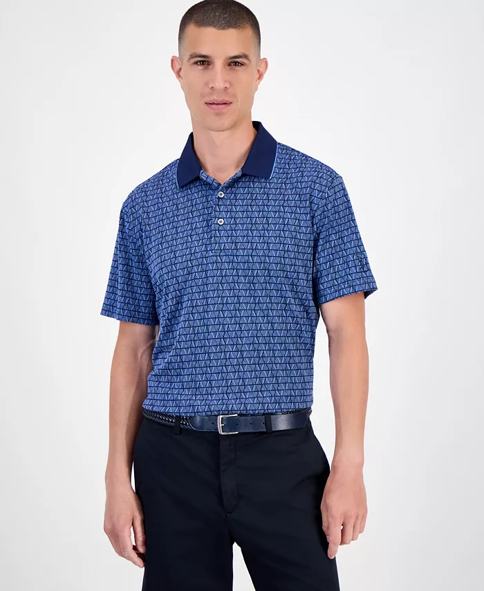 

Мужская поло с жаккардовым узором аргайл Pga Tour, синий