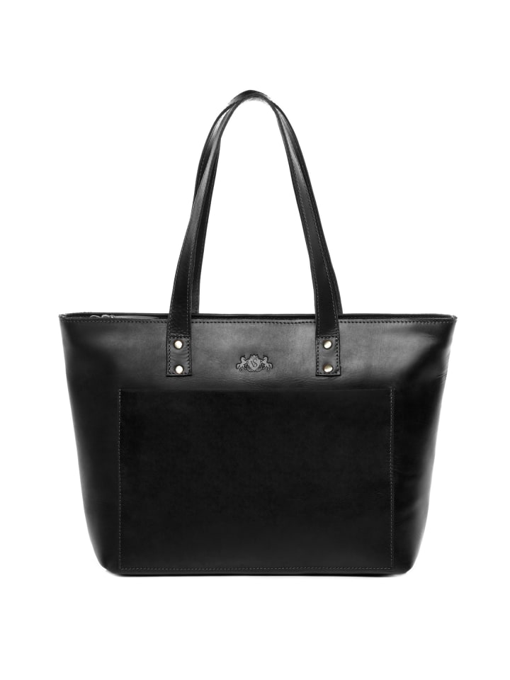 

Сумка SID & VAIN Leder-Henkeltasche echt Leder Handtasche Schultertasche groß schwarz PIPER, черный