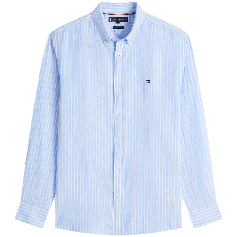 

Tommy Hilfiger Рубашка мужская Blue White Stripes 0A5 Lapel Moderate