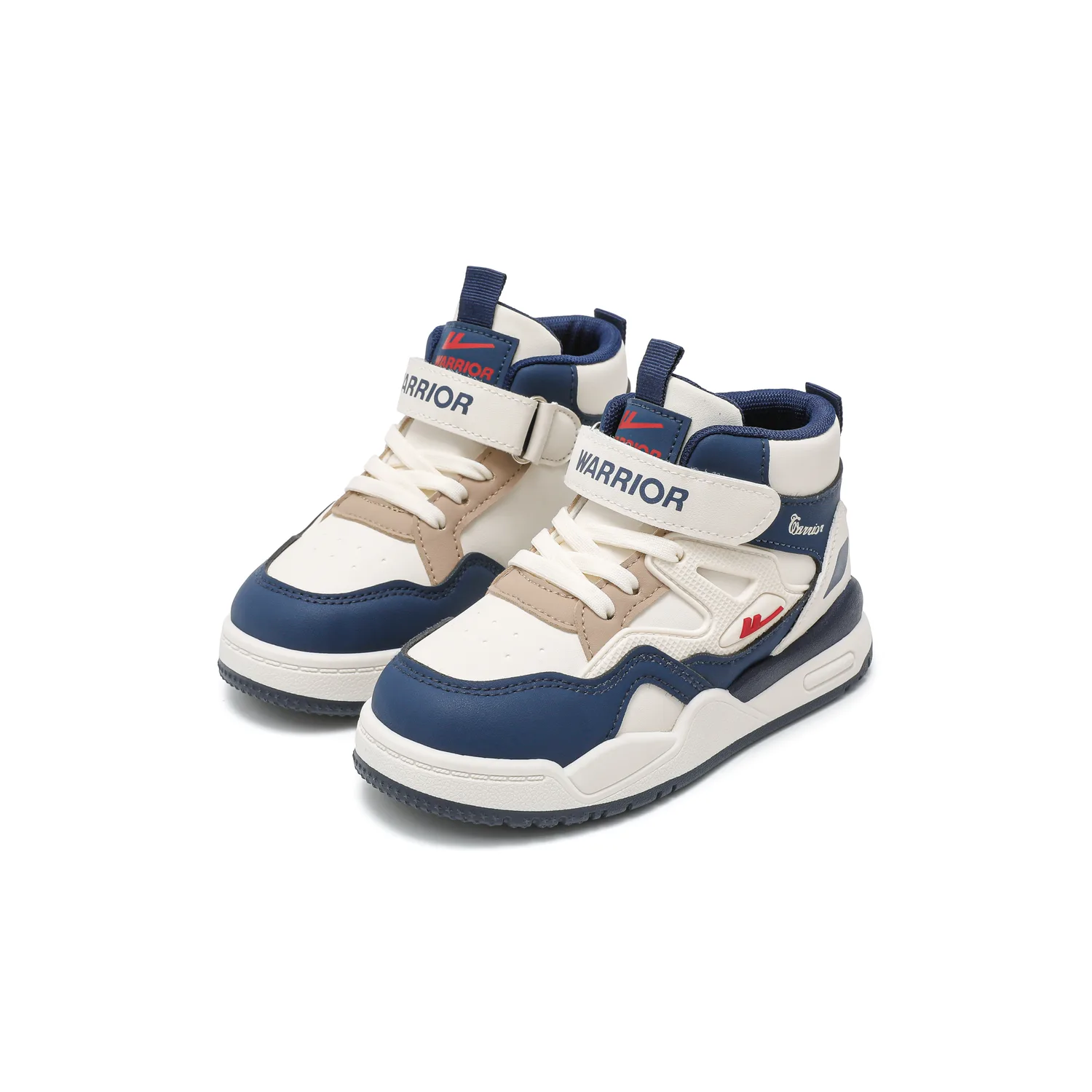 Детские скейтерские кроссовки mid-top из искусственной кожи с противоскользящей подошвой и амортизацией WARRIOR, синий/желтый/зеленый — фото 4