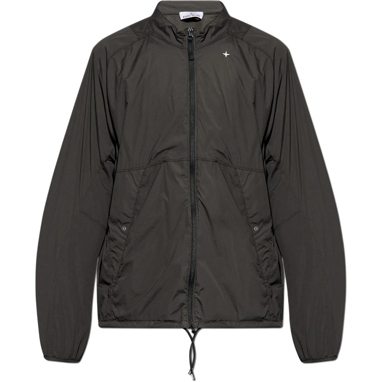 

STONE ISLAND Куртка с молнией и вышитым логотипом, Charcoal Gray