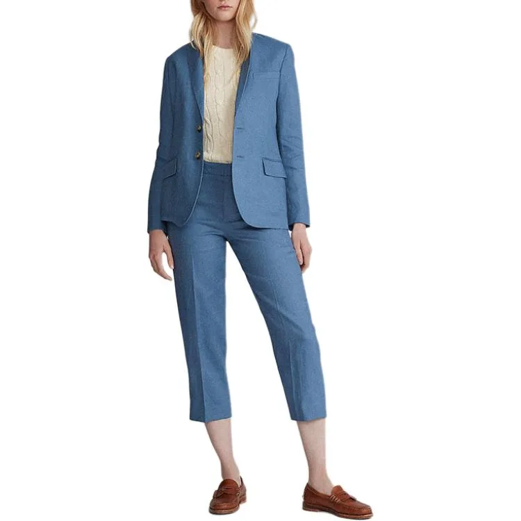 Пиджак женский деловой FW25 Polo Ralph Lauren, Sky Blue — фото 3