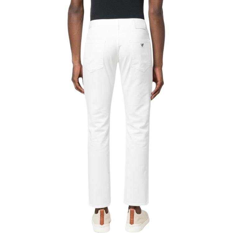 Лоскутные джинсы Slim Fit EMPORIO ARMANI, белые — фото 4