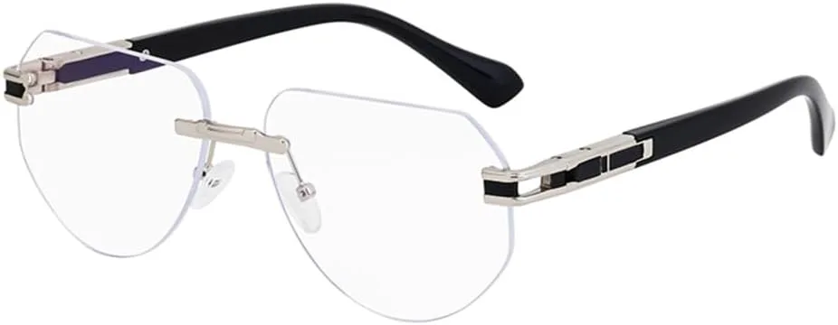 

Винтажные солнцезащитные очки без оправы для мужчин, солнцезащитные очки без оправы неправильной формы для женщин, защита от ультрафиолета UV400 HDUBFY, 7