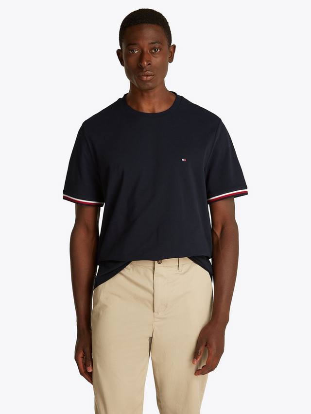 

Хлопчатобумажная футболка с отрезной полосой обычного покроя Tommy Hilfiger, цвет Desert Sky
