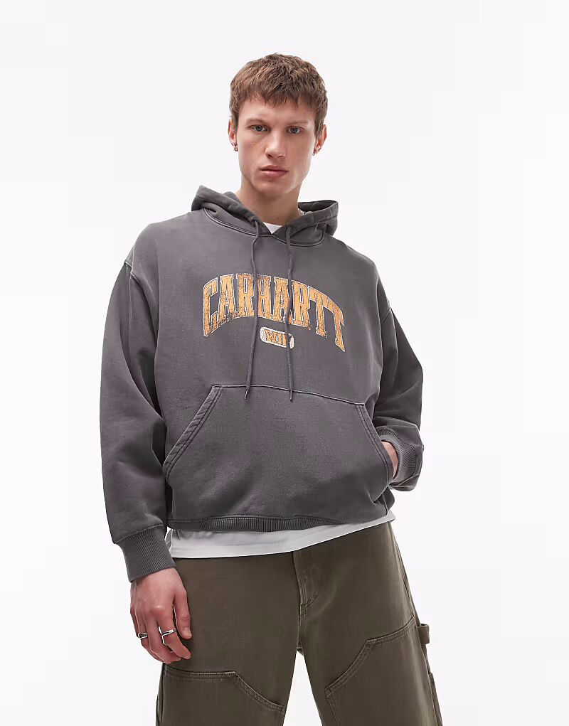 

Толстовка с капюшоном Carhartt WIP Library Graphic, цвет: черный с потертостями