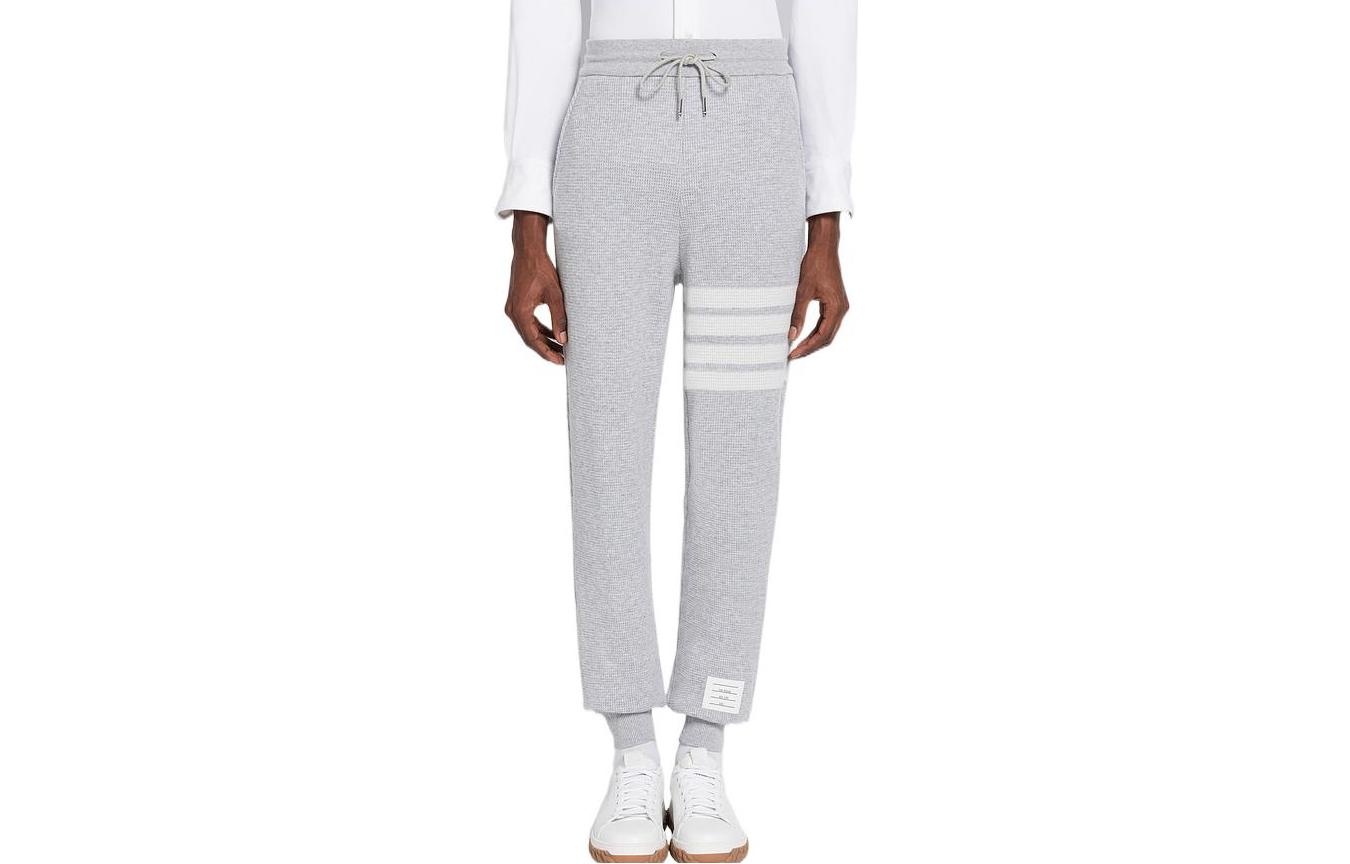 

Трикотажные брюки с манжетами и кулиской THOM BROWNE, серый