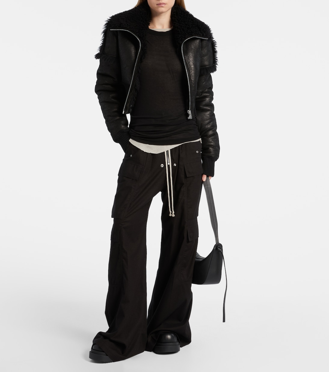 Брюки-карго Belas из хлопка и шерсти Rick Owens, черный — фото 2