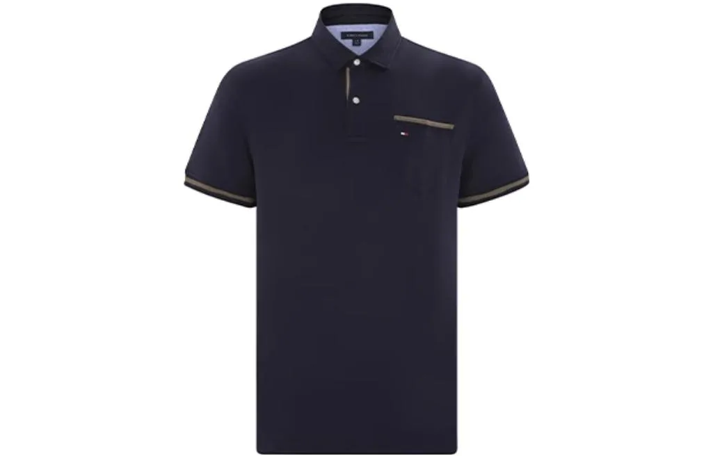 Футболка-поло мужская с воротником, умеренно прямой крой Tommy Hilfiger, темно-синий 410