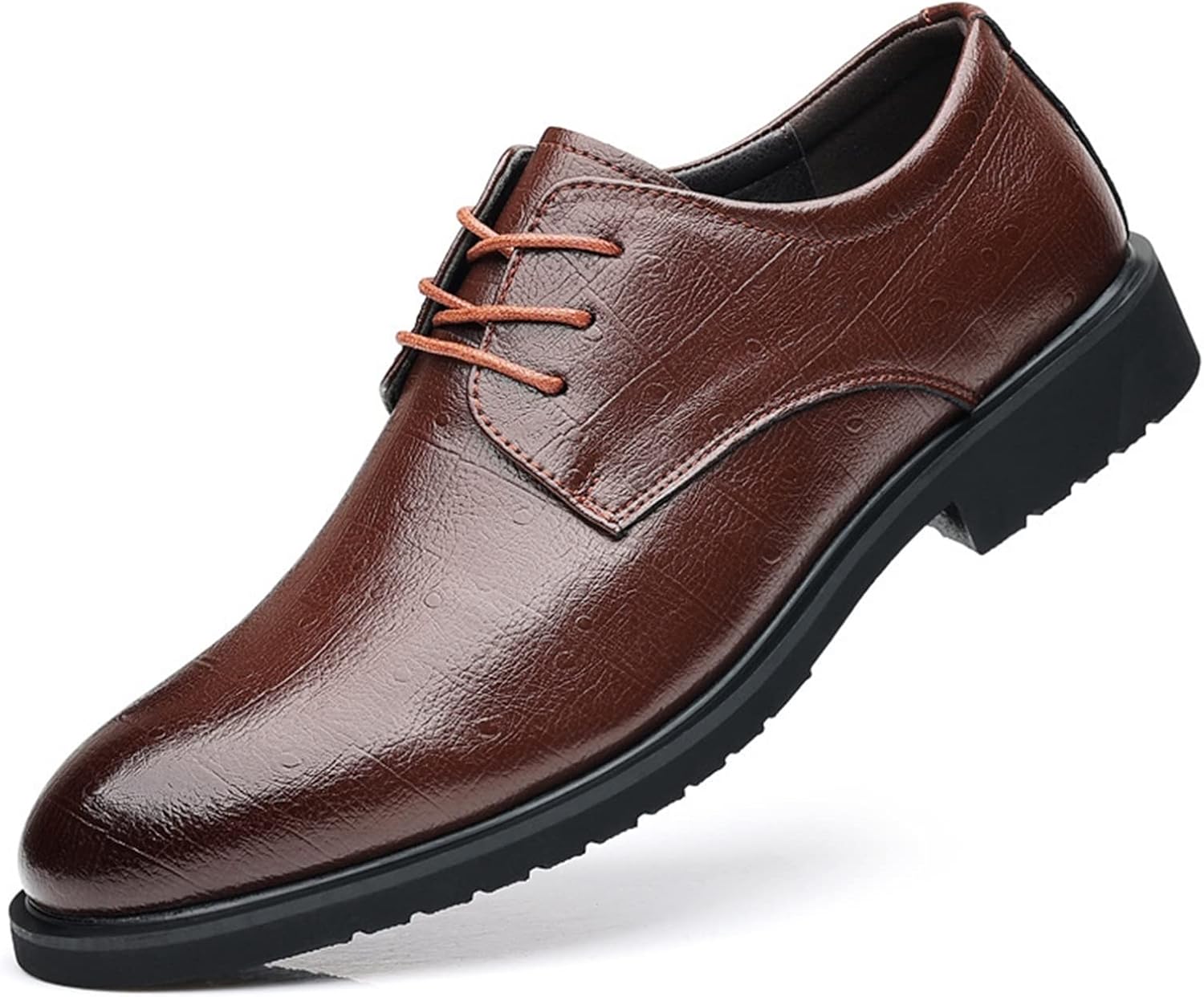 

Мужские туфли EVSER Oxford, дерби с круглым носком, шнуровкой, из веганской кожи, с нескользящей резиновой подошвой, низкий каблук, бизнес стиль (Цвет: черный, Размер: 6.5)