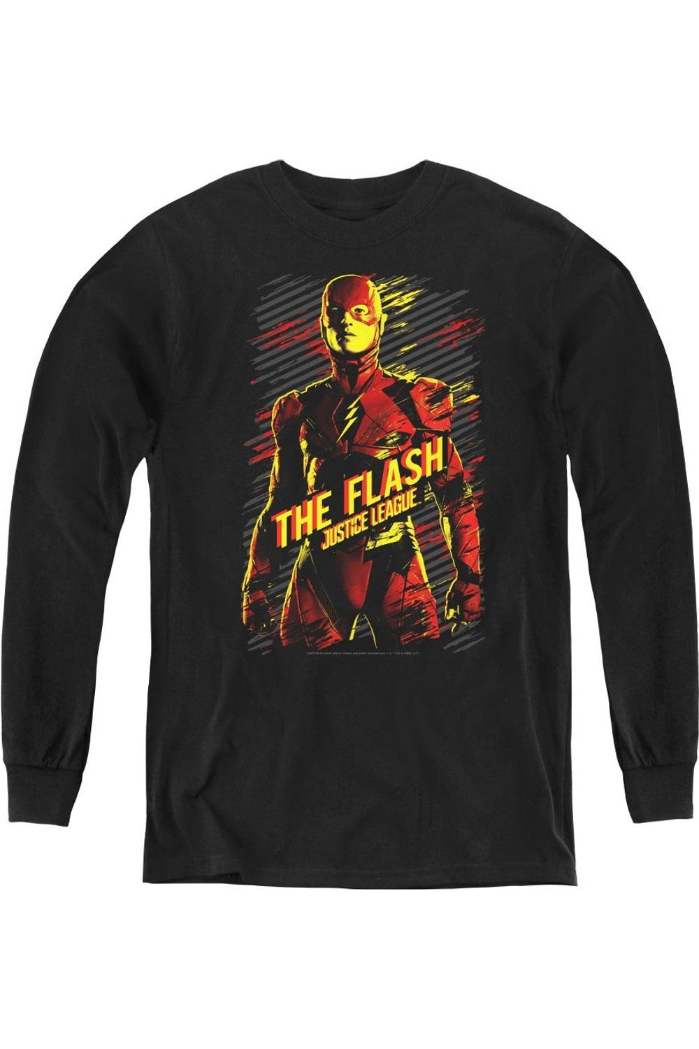 

Футболка с длинным рукавом "Лига справедливости: Флэш" для молодежи Gildan, черный