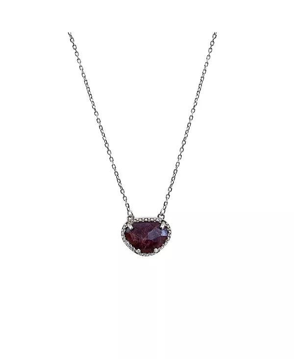 

Ожерелье с камнем рождения, серебро 925 пробы Adornia Fine, garnet