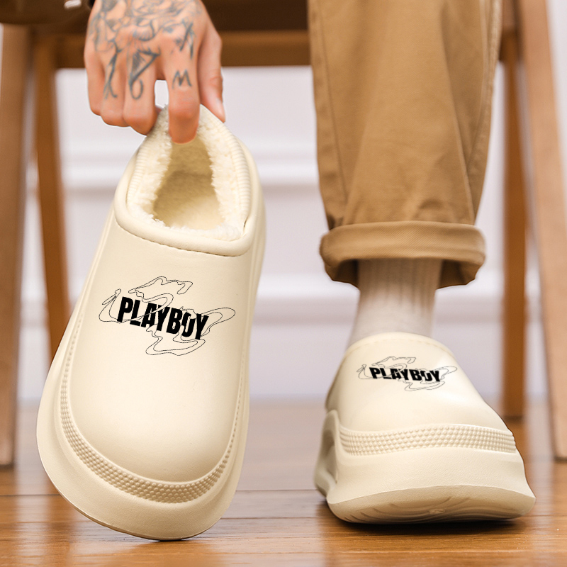 Playboy Мужские тапочки с закрытым носком черные, цвет Black — фото 3