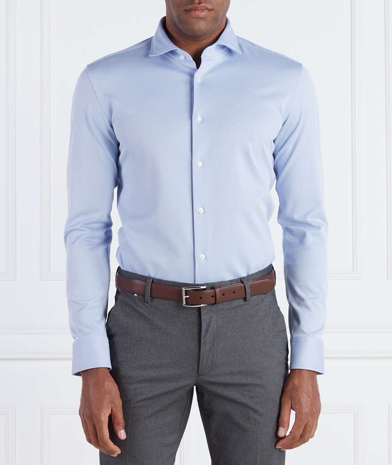 

Рубашка BOSS BLACK P-HANK-spread-C1-222 Slim Fit, синий