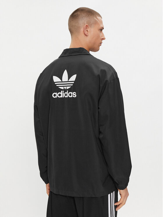 Демисезонная куртка regular fit Adicolor Classics Trefoil Coach Jacket IA6371 Adidas, черный — фото 3