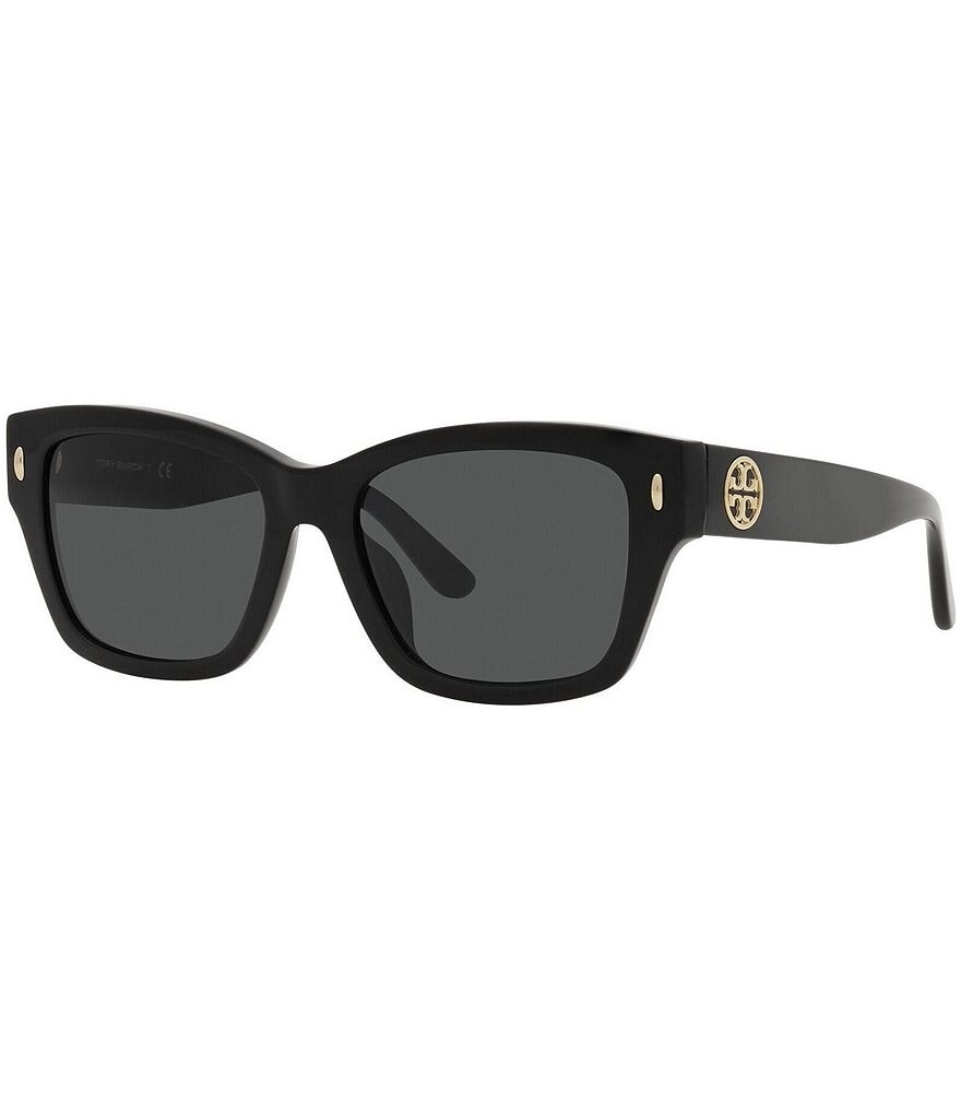 

Женские прямоугольные солнцезащитные очки Tory Burch 53 мм, черный