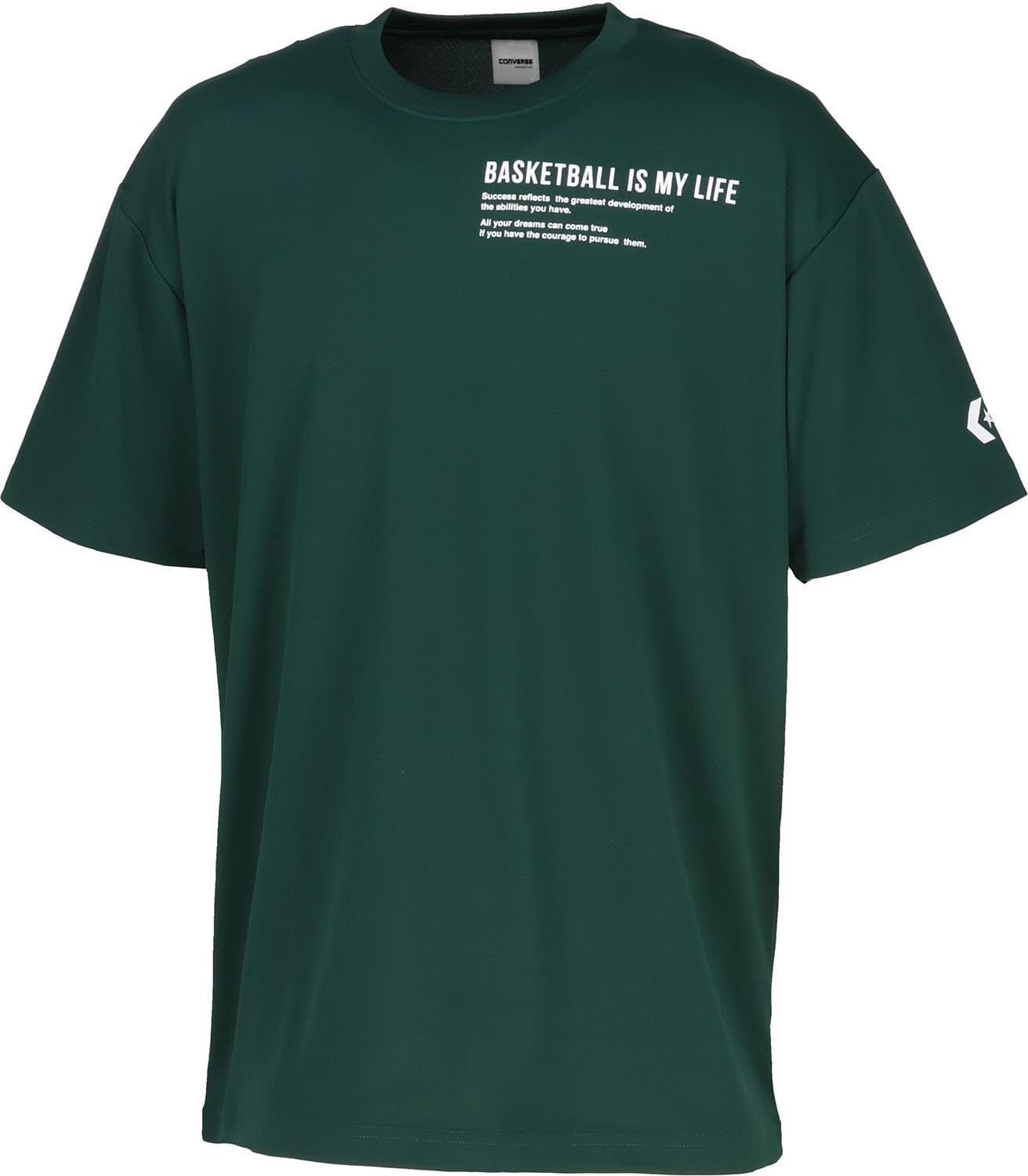 

Баскетбольная футболка Converse CB252363 с коротким рукавом и принтом, влагоотводящая, быстросохнущая, унисекс, зеленый
