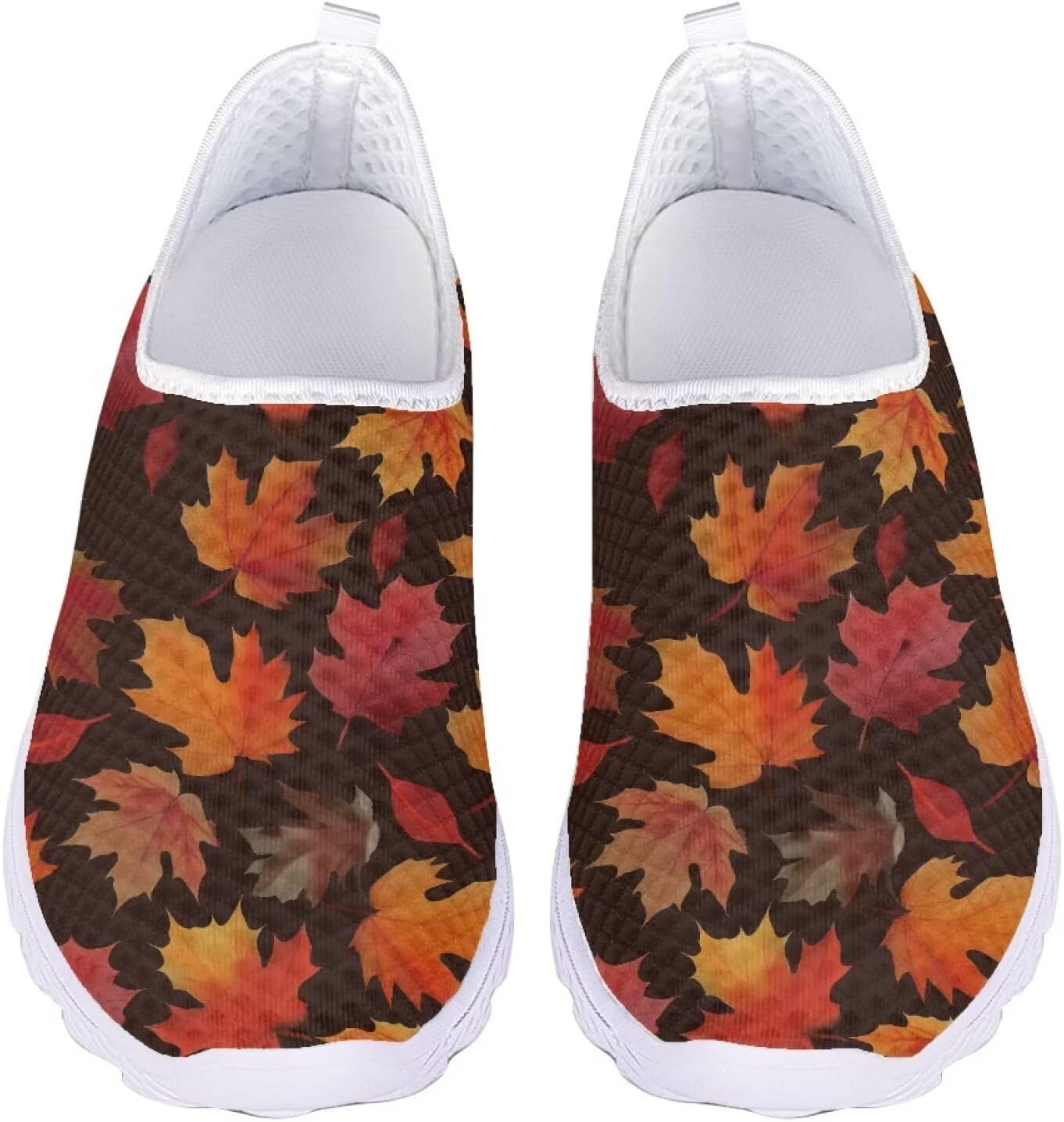 

Кеды Belidome Slip On Clipper для женщин и мужчин, повседневная комфортная обувь для ходьбы и бега, B Maple Leaf