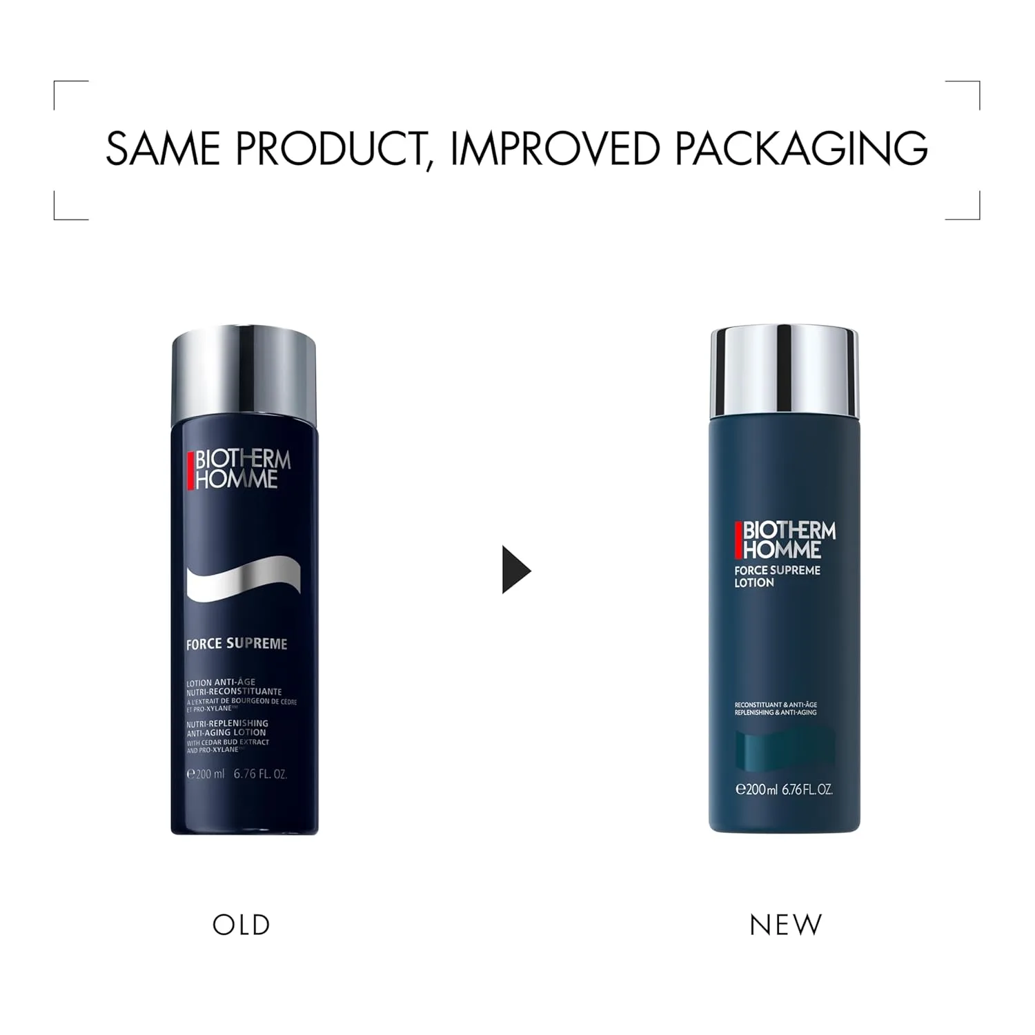 Biotherm Force Supreme лосьон для лица, восстанавливающий и антивозрастной для мужчин с Pro-Xylane и экстрактом кедровых почек, укрепляет и тонизирует кожу, помогает уменьшить признаки старения, 200 мл, Blue — фото 2