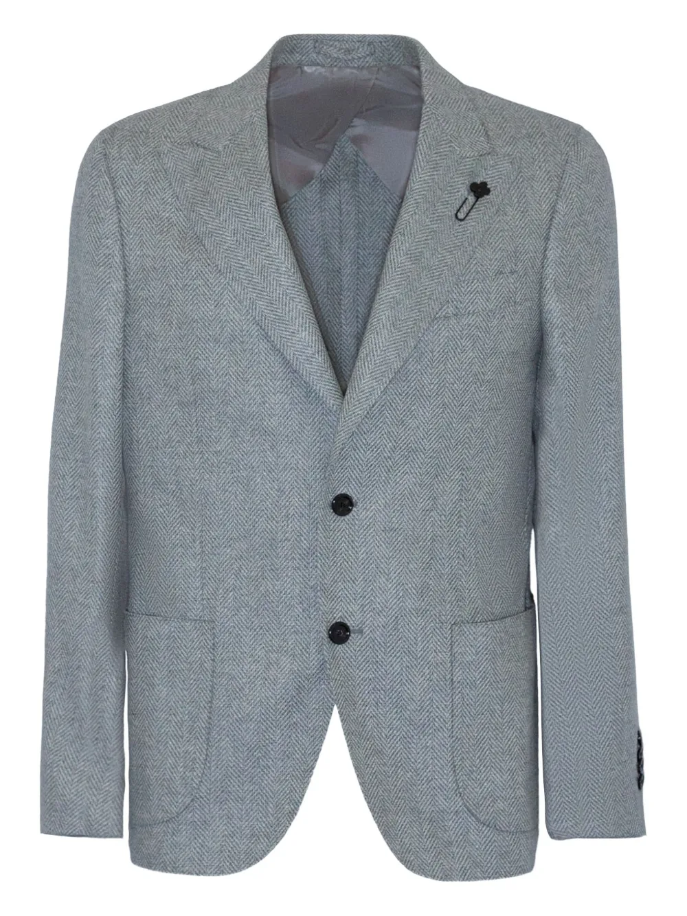 

Блейзер с брошью в елочку Lardini, серый