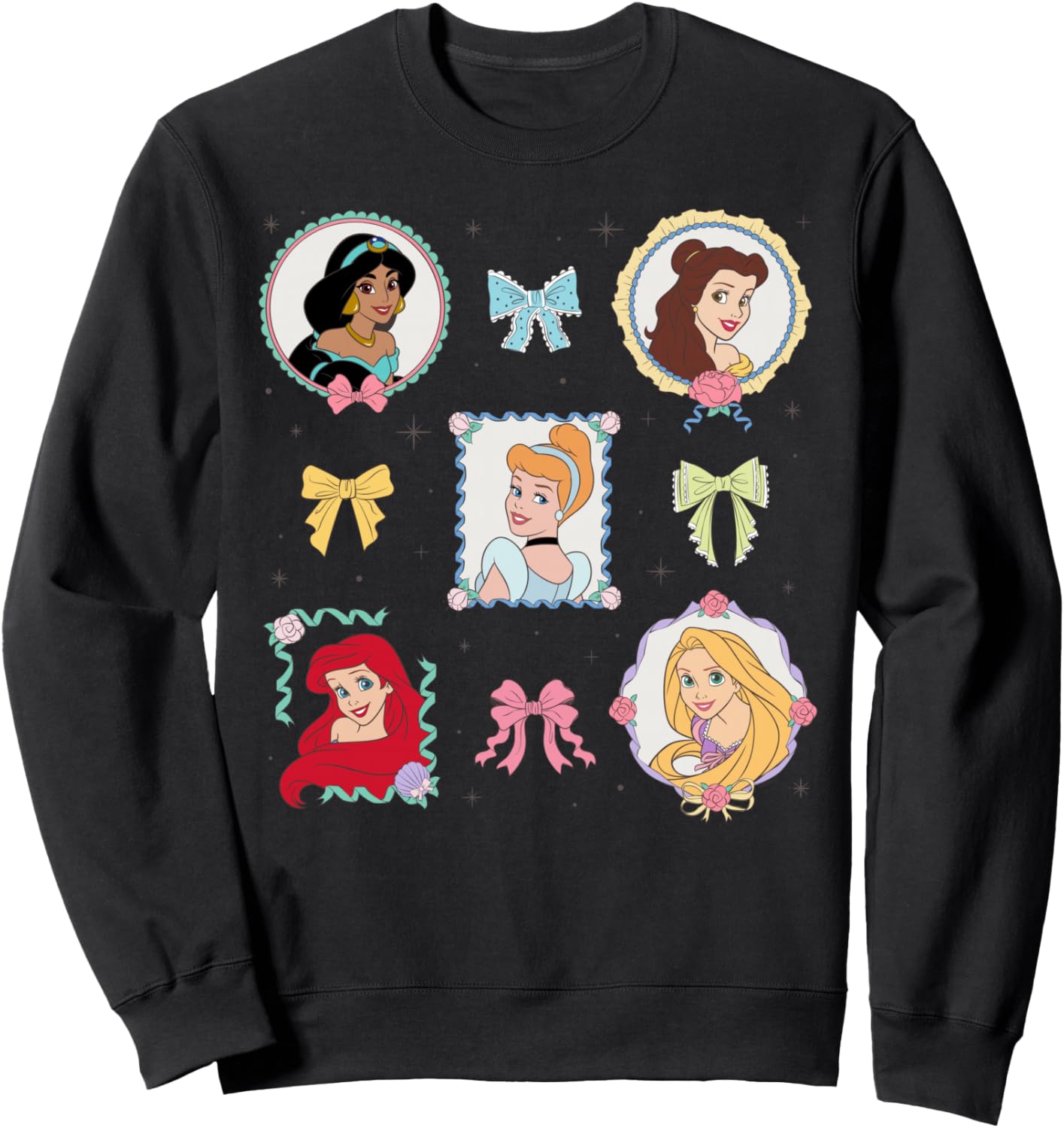 

Толстовка в стиле «Кокетка» с рамками для фотографий и бантиками в стиле принцесс Диснея Disney, черный