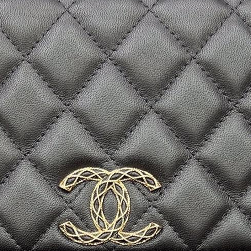 CHANEL Сумка из овчины Сумка-сумка-багет Сумка-конверт Кроссбоди Женская черная сумка через плечо — фото 3