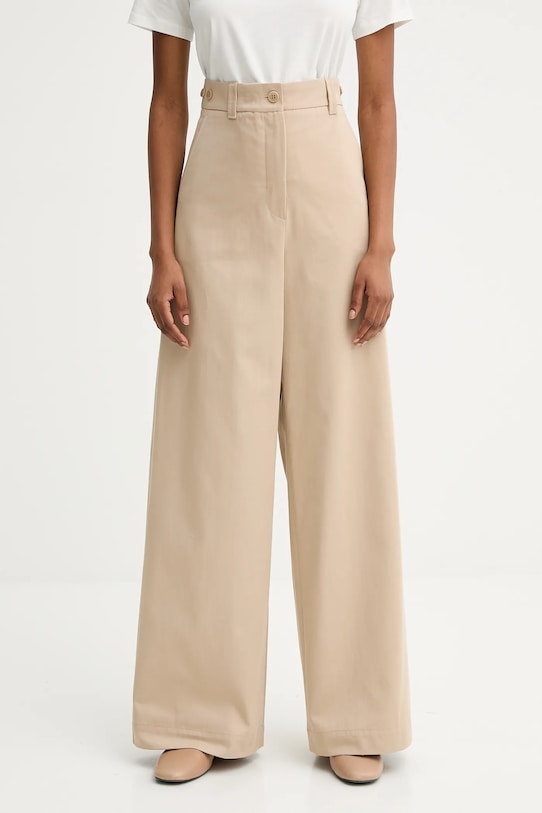

Хлопковые брюки Alfeyo Weekend Max Mara, бежевый